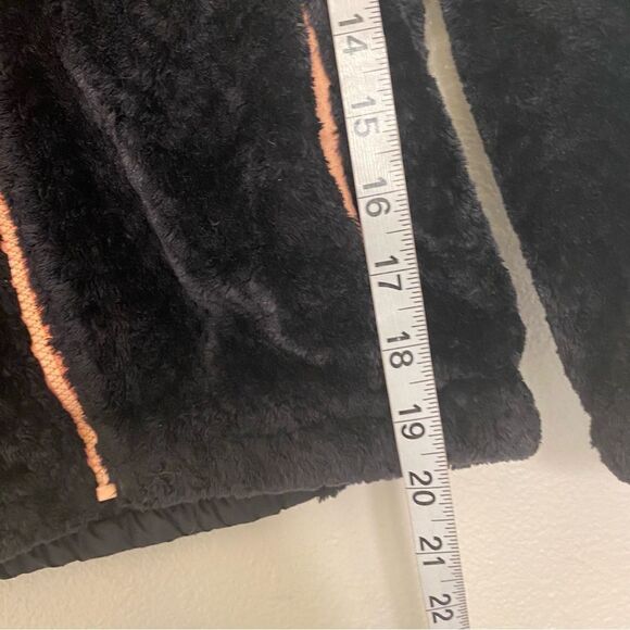 Columbia black orange Sherpa fleece Full Zip Hooded Jacket Overlay M  10-12 - Picture 8 of 12